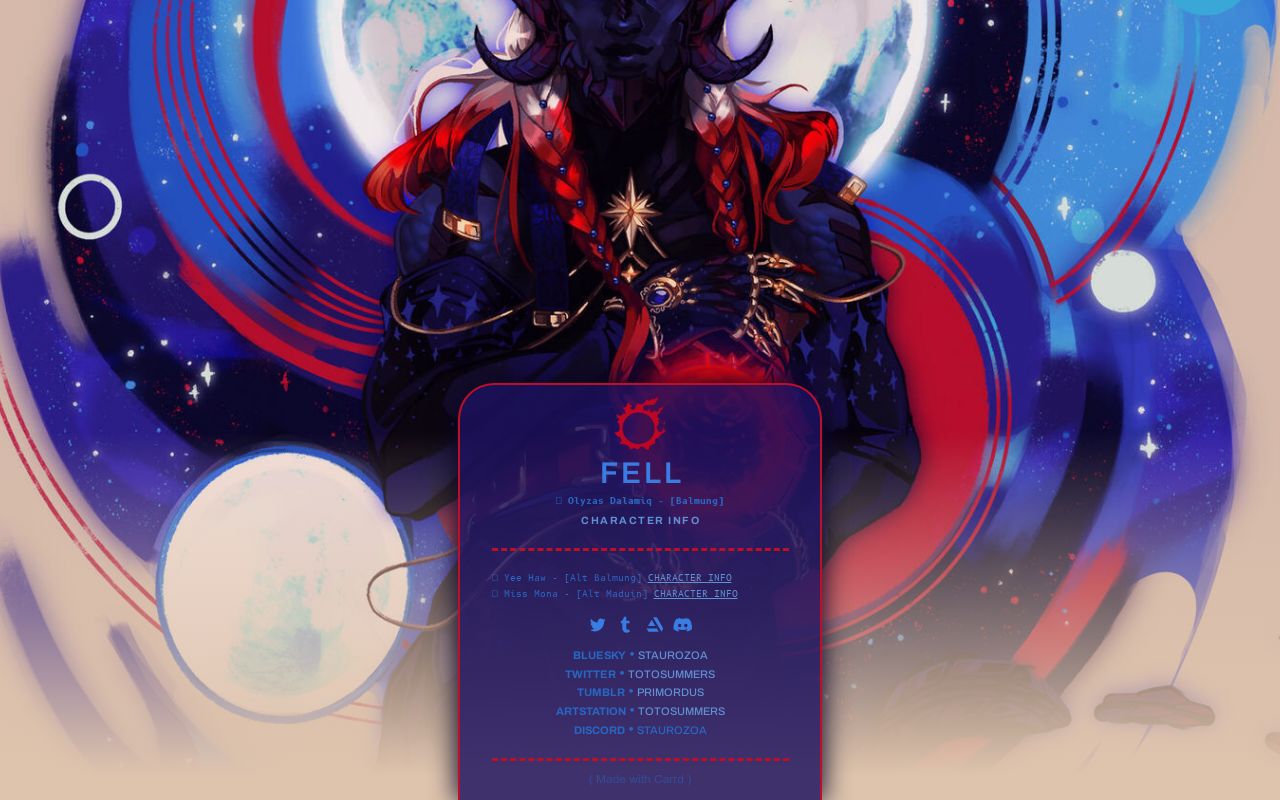 Carrd profile picture for @fell